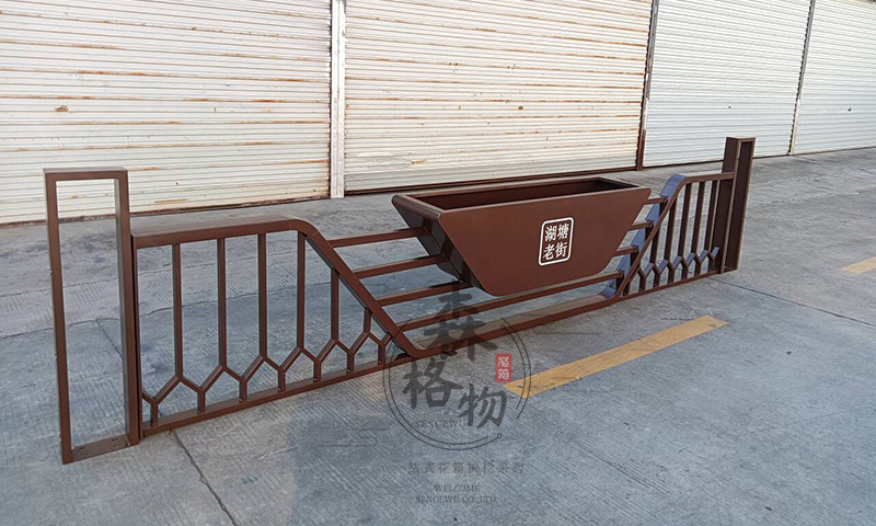 可印城市LOGO文化花箱护栏,森格物市政景观设施定制