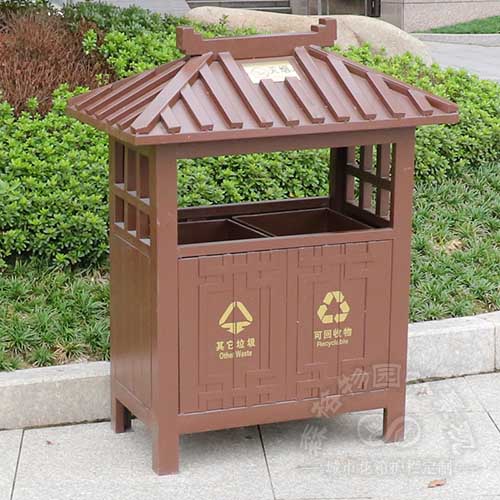 城市园林景观垃圾箱，防腐木花箱