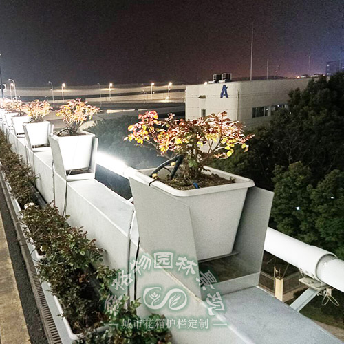 高架桥桥墩独立单体不锈钢花槽配合PP花盆