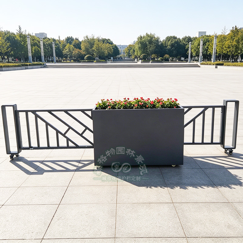 智能电动伸缩花箱护栏