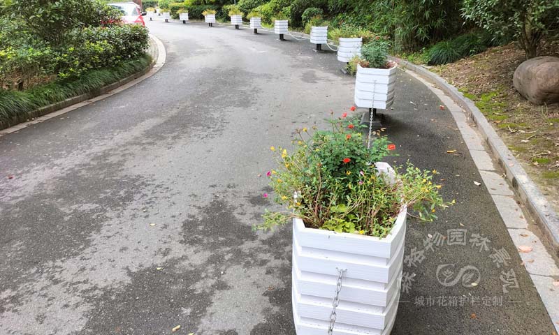 嘉兴老旧小区道路花箱机非隔离案例